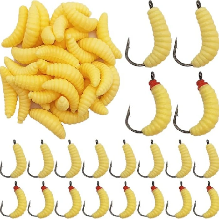 24 Pcs Maggots Fishing Bait
